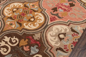 Momeni Tangier TAN10 Hand Tufted Transitional Damask Indoor Area Rug Multi 9'6" x 13'6" TANGITAN10MTI96D6