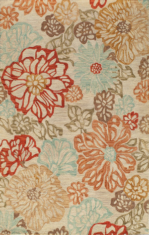 Momeni Tangier TAN11 Hand Tufted Casual Floral Indoor Area Rug Beige 9'6" x 13'6" TANGITAN11BGE96D6