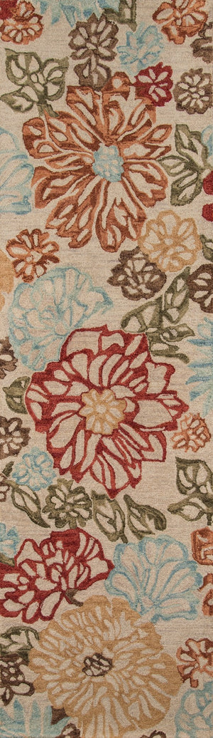 Momeni Tangier TAN11 Hand Tufted Casual Floral Indoor Area Rug Beige 9'6" x 13'6" TANGITAN11BGE96D6