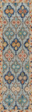 Momeni Tangier TAN17 Hand Tufted Transitional Damask Indoor Area Rug Blue 9'6" x 13'6" TANGITAN17BLU96D6