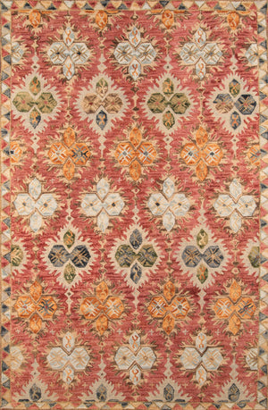Momeni Tangier TAN17 Hand Tufted Transitional Damask Indoor Area Rug Red 9'6" x 13'6" TANGITAN17RED96D6