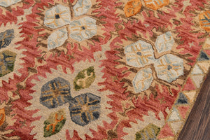 Momeni Tangier TAN17 Hand Tufted Transitional Damask Indoor Area Rug Red 9'6" x 13'6" TANGITAN17RED96D6
