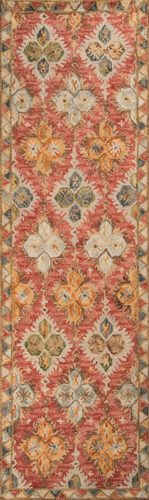 Momeni Tangier TAN17 Hand Tufted Transitional Damask Indoor Area Rug Red 9'6" x 13'6" TANGITAN17RED96D6