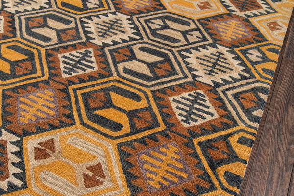 Momeni Tangier TAN18 Hand Tufted Transitional Geometric Indoor Area Rug Black 9'6" x 13'6" TANGITAN18BLK96D6