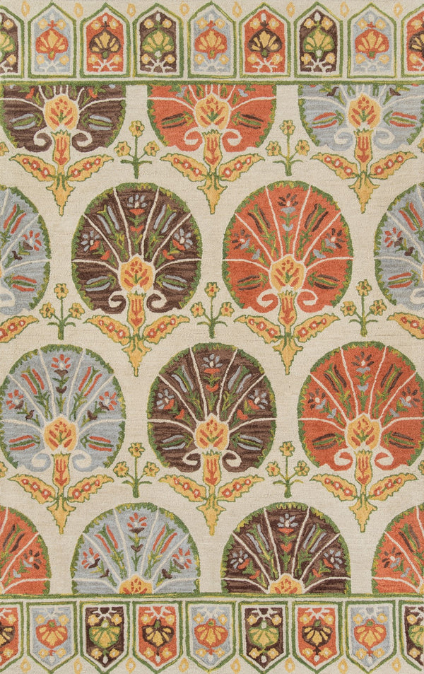 Momeni Tangier TAN27 Hand Tufted Transitional Floral Indoor Area Rug Ivory 9'6" x 13'6" TANGITAN27IVY96D6