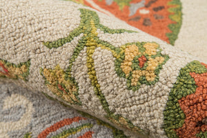 Momeni Tangier TAN27 Hand Tufted Transitional Floral Indoor Area Rug Ivory 9'6" x 13'6" TANGITAN27IVY96D6