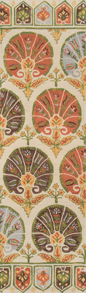 Momeni Tangier TAN27 Hand Tufted Transitional Floral Indoor Area Rug Ivory 9'6" x 13'6" TANGITAN27IVY96D6