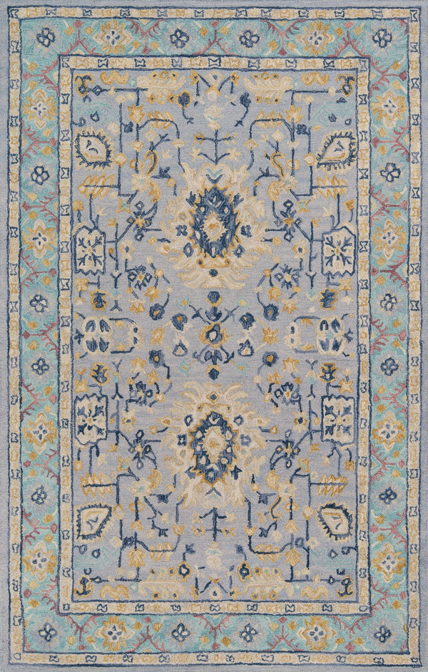 Momeni Tangier TAN30 Hand Tufted Traditional Oriental Indoor Area Rug Blue 9'6" x 13'6" TANGITAN30BLU96D6