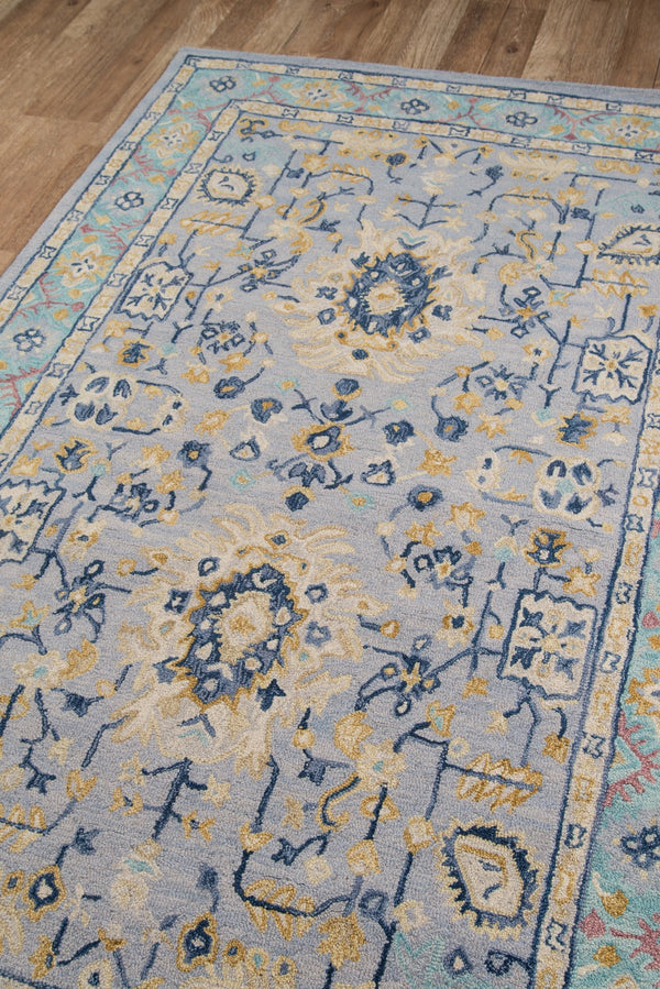 Momeni Tangier TAN30 Hand Tufted Traditional Oriental Indoor Area Rug Blue 9'6" x 13'6" TANGITAN30BLU96D6