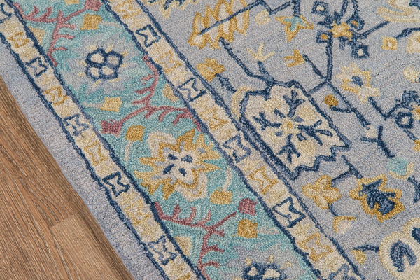 Momeni Tangier TAN30 Hand Tufted Traditional Oriental Indoor Area Rug Blue 9'6" x 13'6" TANGITAN30BLU96D6