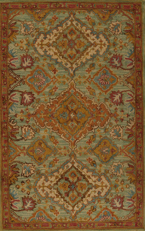Momeni Tangier TAN35 Hand Tufted Traditional Oriental Indoor Area Rug Blue 9'6" x 13'6" TANGITAN35BLU96D6