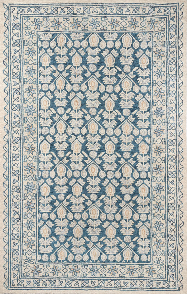 Momeni Tangier TAN38 Hand Tufted Traditional Geometric Indoor Area Rug Blue 9'6" x 13'6" TANGITAN38BLU96D6