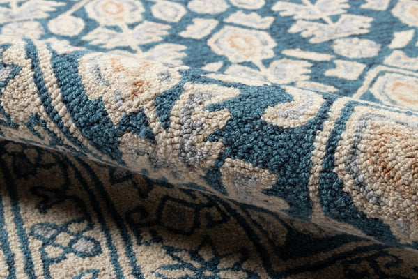 Momeni Tangier TAN38 Hand Tufted Traditional Geometric Indoor Area Rug Blue 9'6" x 13'6" TANGITAN38BLU96D6
