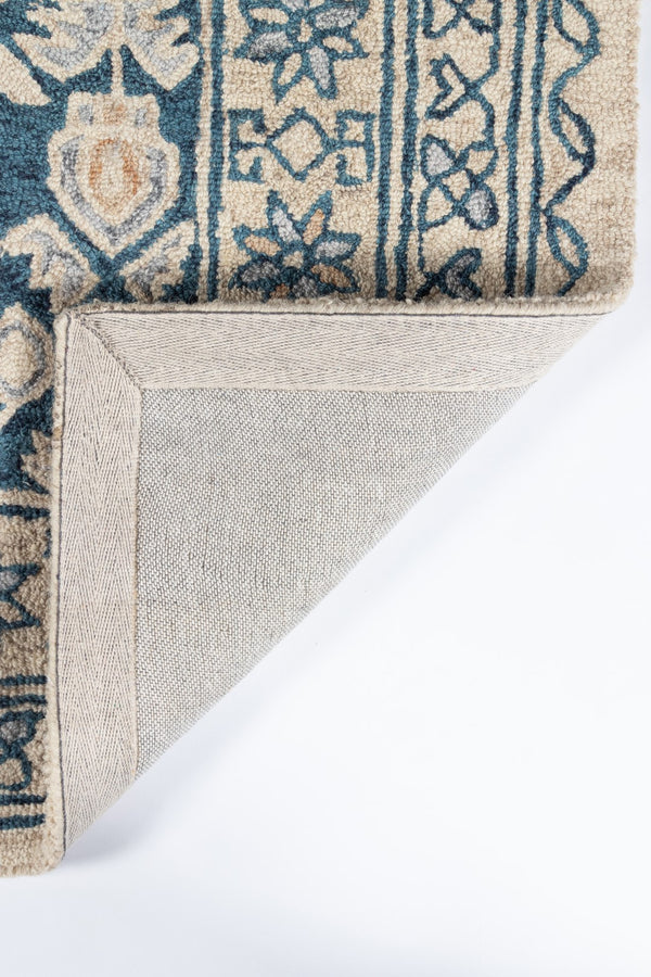 Momeni Tangier TAN38 Hand Tufted Traditional Geometric Indoor Area Rug Blue 9'6" x 13'6" TANGITAN38BLU96D6
