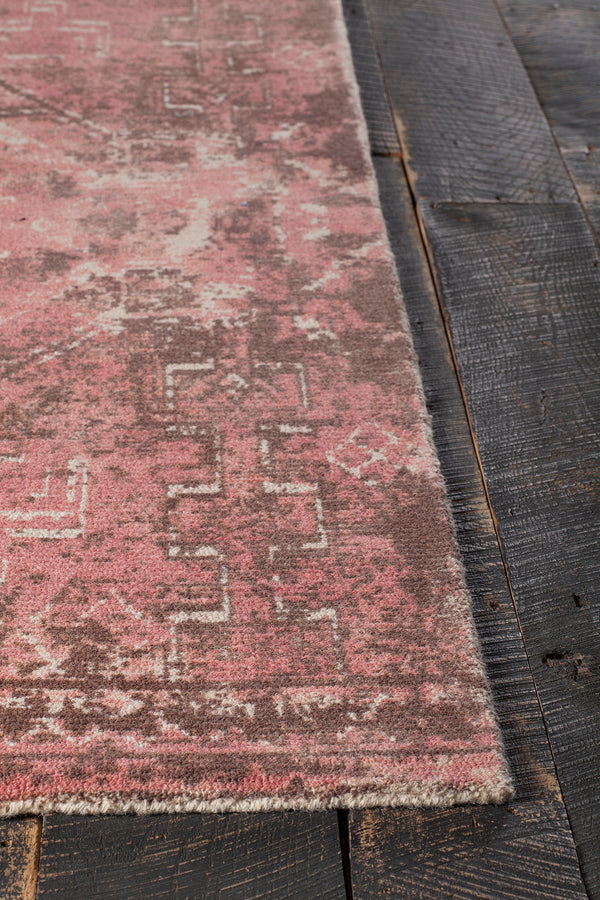 Chandra Rugs Tayla 100% Wool Hand-Tufted Traditional Rug Pink/Brown/White 9' x 13'