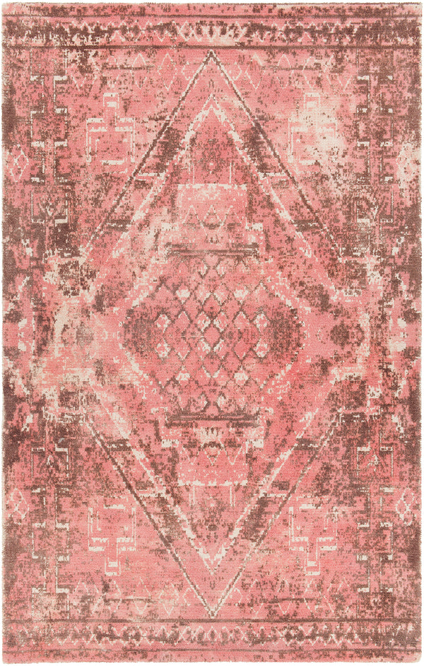 Chandra Rugs Tayla 100% Wool Hand-Tufted Traditional Rug Pink/Brown/White 9' x 13'