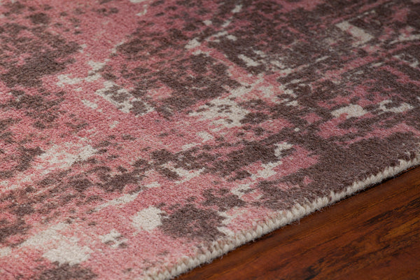 Chandra Rugs Tayla 100% Wool Hand-Tufted Traditional Rug Pink/Brown/White 9' x 13'