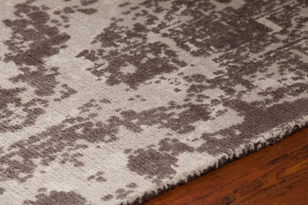 Chandra Rugs Tayla 100% Wool Hand-Tufted Traditional Rug Grey/White/Charcoal 9' x 13'