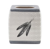 Feather Design Ceramic Tissue Box Cover