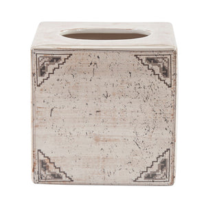 HiEnd Accents Dakota Ceramic Tissue Box Cover TB2037 Cream Ceramic 6.2 x 6.2 x 6.2