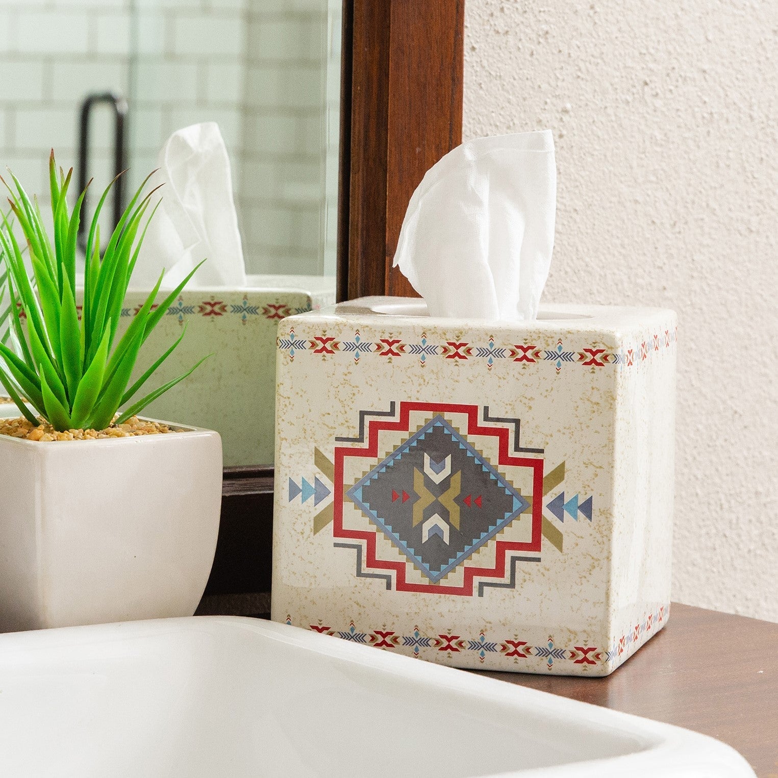 Spirit Valley Ceramic Tissue Box Cover - Thumbnail 2