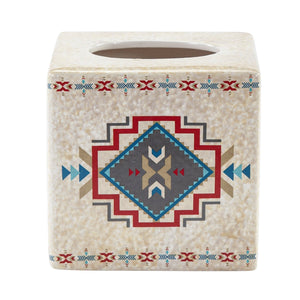 HiEnd Accents Spirit Valley Ceramic Tissue Box Cover TB2113 Multi Color Ceramic 6.2 x 6.2 x 6.2