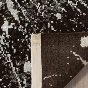 Tibetan 927 Hand Knotted 65% Wool, 20% Cotton, 15%Viscose 0 Rug Silver / Black 65% Wool, 20% Cotton, 15%Viscose TB927A-6