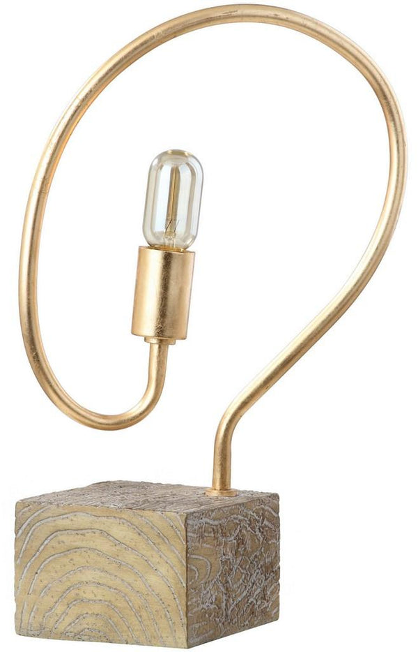 Tori Contemporary 19.25-Inch H Table Lamp with Gold Leaf Finish & Vintage Edison Bulb - Modern Accent