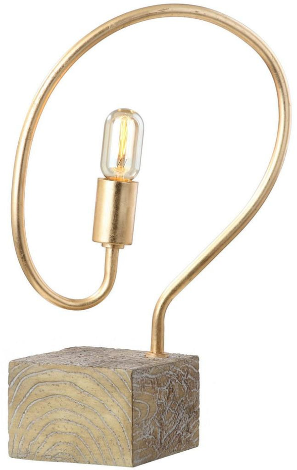 Tori Contemporary 19.25-Inch H Table Lamp with Gold Leaf Finish & Vintage Edison Bulb - Modern Accent