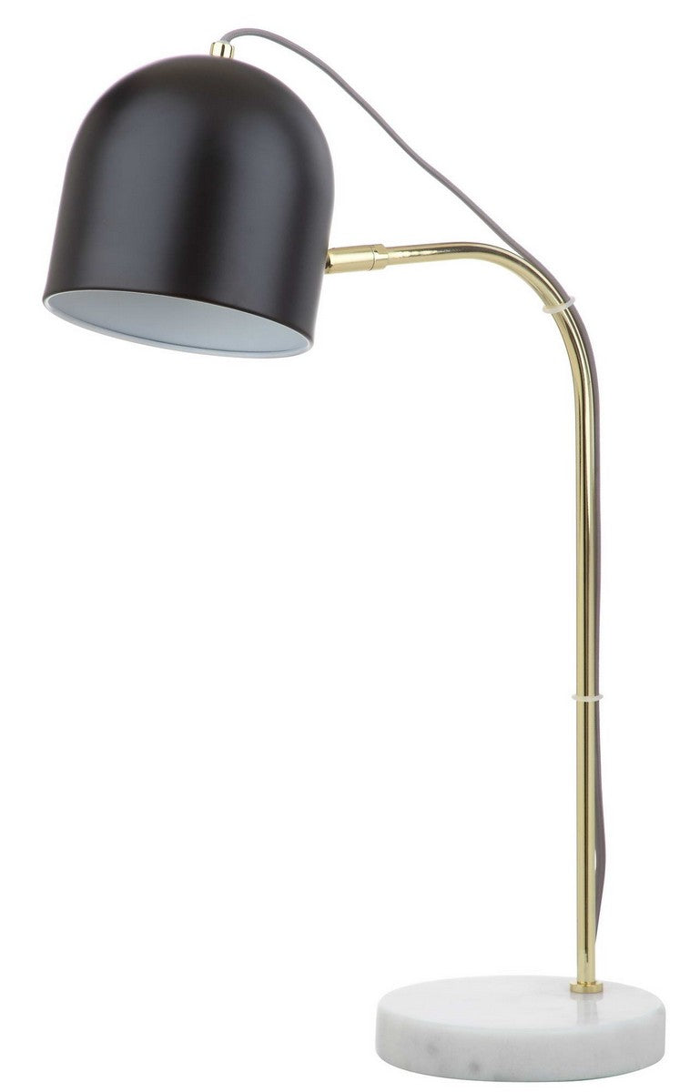 Drina Contemporary 23.5-Inch Table Lamp with Marble Base, Black & Gold Finish for Stylish Lighting