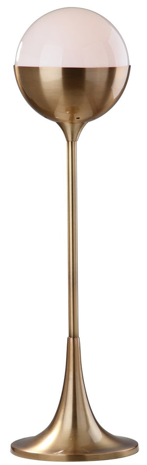 Lando 27-Inch Mid-Century Table Lamp in Brass Gold with White Globe - Stylish Illumination for Home