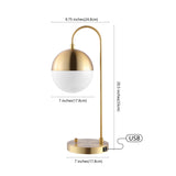 Safavieh Cappi, 20.5 Inch, Brass, Iron Table Lamp W/ Usb Port ​ Brass Gold/Usb Metal TBL4040A-U