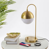 Safavieh Cappi, 20.5 Inch, Brass, Iron Table Lamp W/ Usb Port ​ Brass Gold/Usb Metal TBL4040A-U