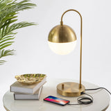 Safavieh Cappi, 20.5 Inch, Brass, Iron Table Lamp W/ Usb Port ​ Brass Gold/Usb Metal TBL4040A-U