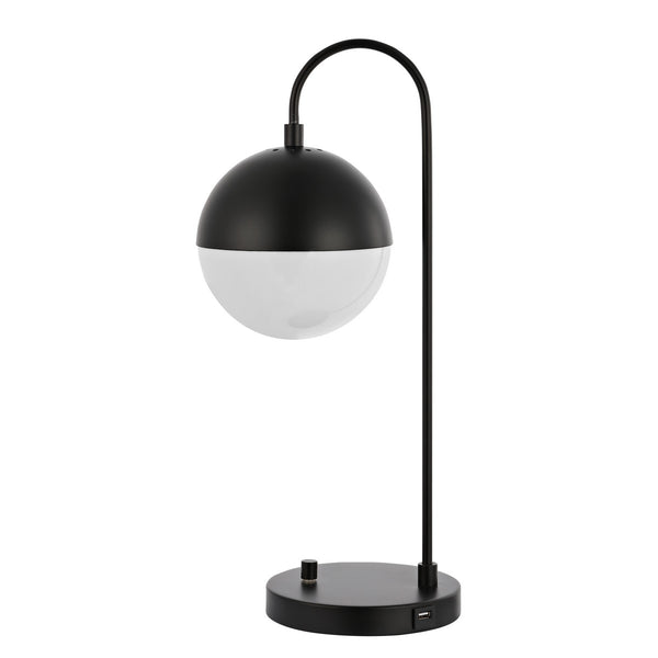Safavieh Cappi, 20.5 Inch, Black, Iron Table Lamp W/ Usb Port​ Black Metal TBL4040B-U