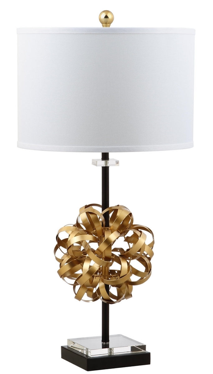 Lionel Luxurious Table Lamp Set of 2 - 30-Inch Gold & Black Design with Crystal Base for Home Decor
