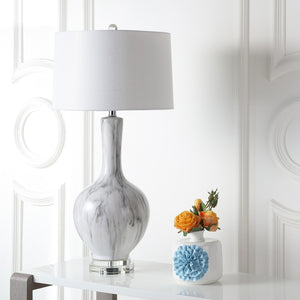 Griffith Table Lamp Set of 2 - Contemporary Ceramic Design in White & Grey, Perfect for Any Space