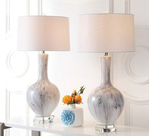 Griffith Table Lamp Set of 2 - Contemporary Ceramic Design in White & Grey, Perfect for Any Space