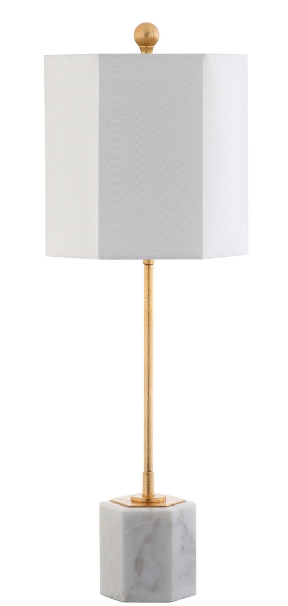 Magdalene Marble Table Lamp Set of 2 - Modern Minimalist Design with Luxurious Gold Finish & Shade
