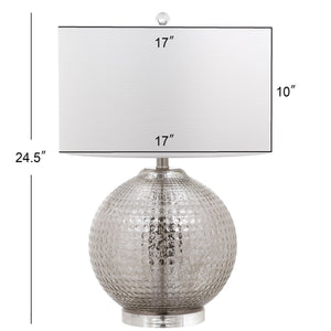 Adalius Shimmering Modern Glass Table Lamp with Luxe Silver Finish - Perfect for Chic Decor