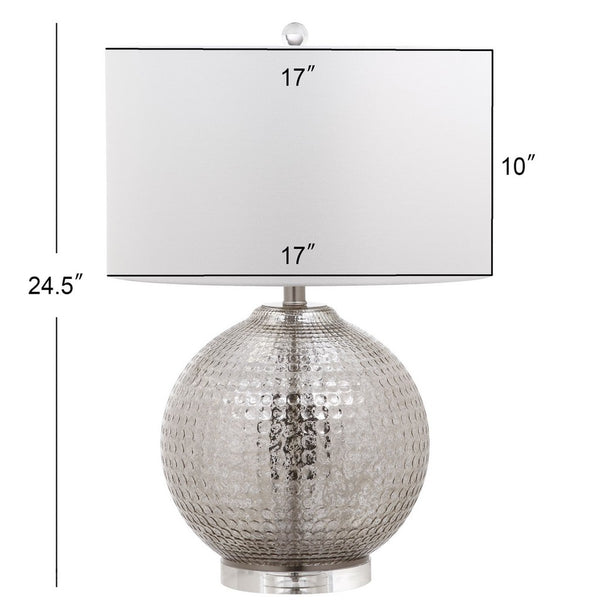 Adalius Shimmering Modern Glass Table Lamp with Luxe Silver Finish - Perfect for Chic Decor