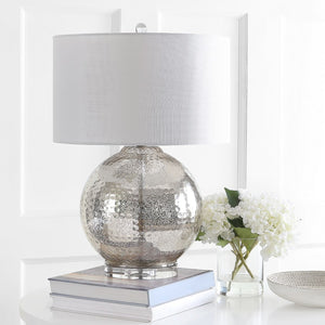 Adalius Shimmering Modern Glass Table Lamp with Luxe Silver Finish - Perfect for Chic Decor