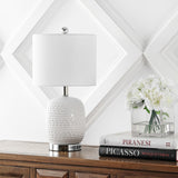 Safavieh Tucana, 19 Inch, White, Ceramic/Iron Table Lamp W/ Usb Port​ White Ceramic TBL4099A-U