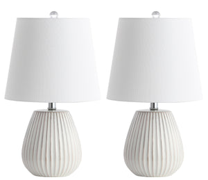Kole Contemporary Table Lamp Set of 2 – Elegant Ceramic Design with Chrome Finish for Modern Living