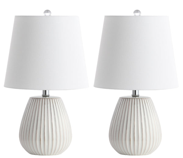 Kole Contemporary Table Lamp Set of 2 – Elegant Ceramic Design with Chrome Finish for Modern Living