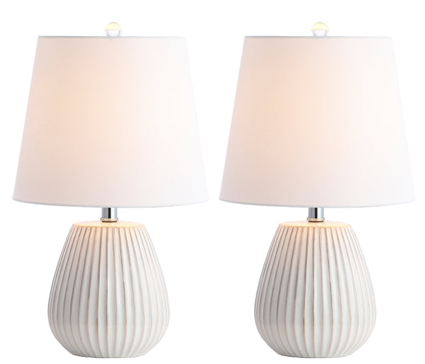 Kole Contemporary Table Lamp Set of 2 – Elegant Ceramic Design with Chrome Finish for Modern Living