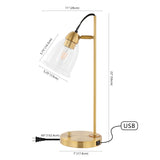 Safavieh Gibson, 22 Inch, Gold, Iron Table Lamp W/ Usb Port​ White / Gold Metal TBL4185A-U