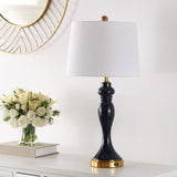 Safavieh Cayson, 28 Inch, Navy, Glass/Iron Table Lamp W/ Usb Port​ Navy/Gold Glass TBL4203A-U