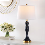 Safavieh Cayson, 28 Inch, Navy, Glass/Iron Table Lamp W/ Usb Port​ Navy/Gold Glass TBL4203A-U