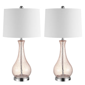 Safavieh Finnley, 27.5 Inch, Blush, Table Lamp W/ Usb Port​ Blush Glass TBL4206C-U